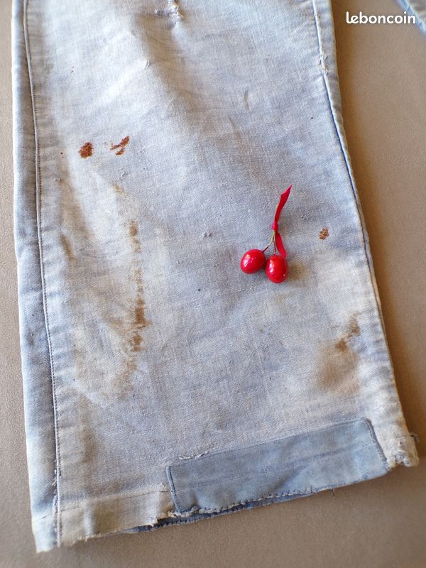 ANCIEN PANTALON DE paysan - pantalon de travail reprisé rapiécé - maquignon - EUR 49,00