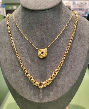 Collier En Or 18 Carats (750/1000) - Maille Jaseron - 8,39 Grammes - Occasion Avec Poinçon