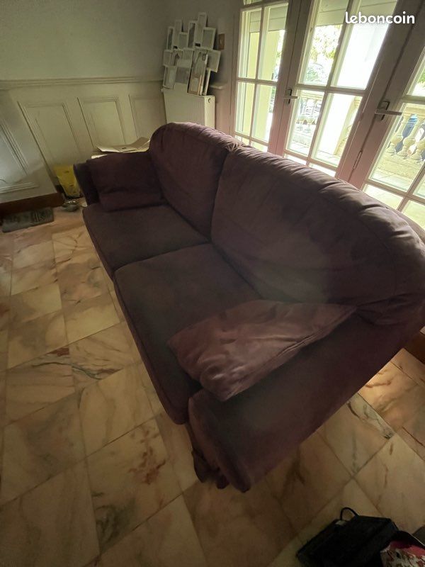 Vend Canapé en velours violet (image 3)