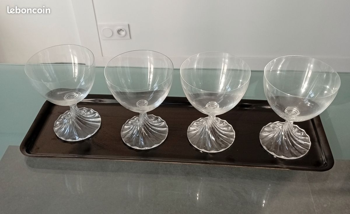 Lalique cristal 4 verres à eau rambouillet (image 1)