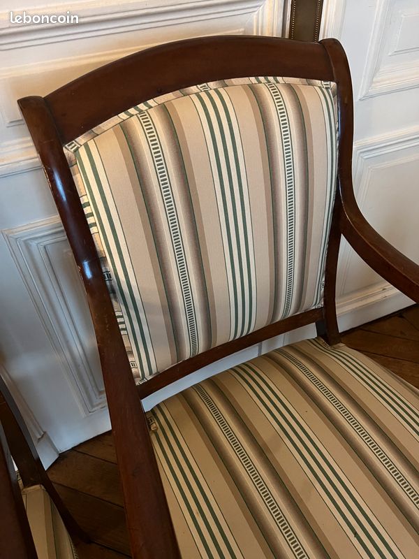 Paire de fauteuils à Crosse - Retapissés - XIXème (image 2)