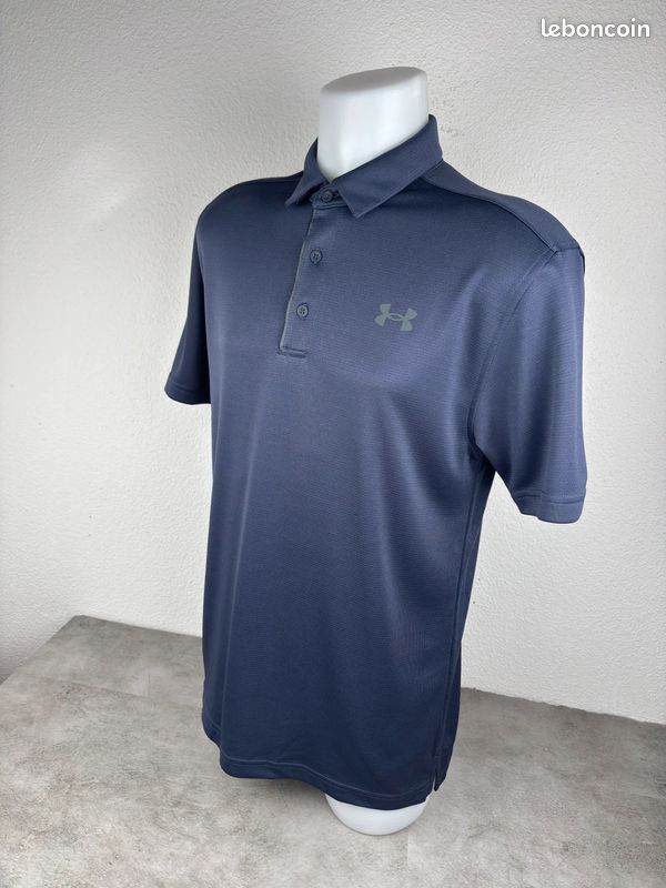 Polo Under Armour | Taille M Homme | Bleu marine | Logos avant arrière #770 (image 3)