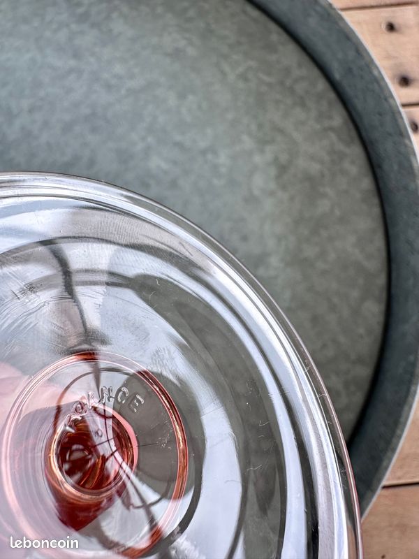 Ensemble de 10 verres dépareillés à champagne - 5 coupes et 5 Flutes à champagne en verre rosaline (image 11)
