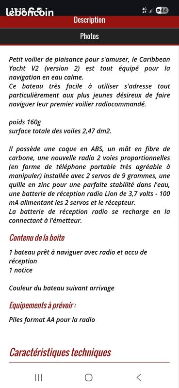 Voilier télécommandé neuf (image 6)