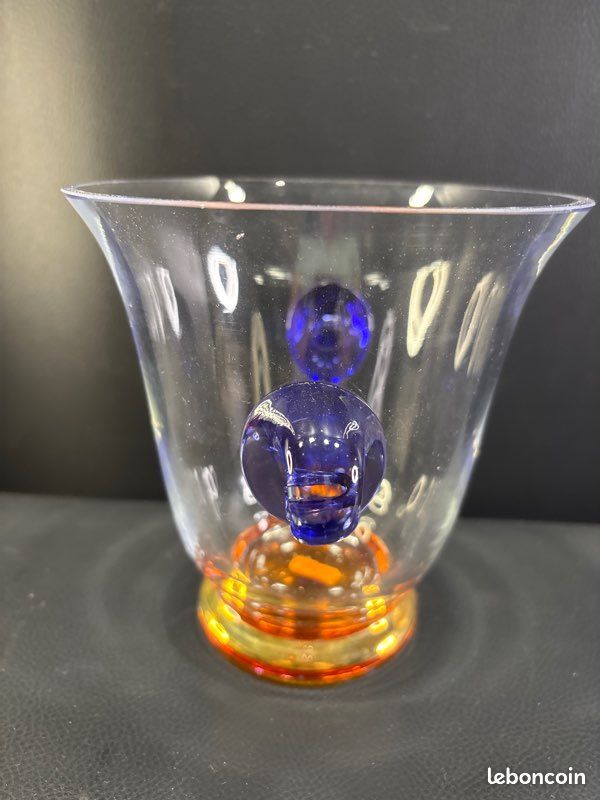 Seau à glaçons ou vase art déco en verre (image 3)