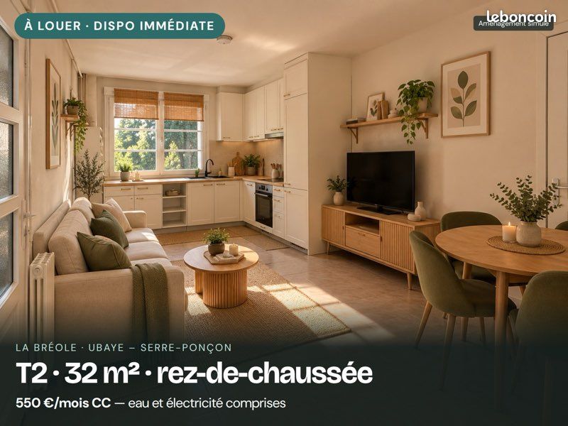 Appartement 2 pièces 32 m² · à Ubaye-Serre-Ponçon · 32 m² · 550 €/mois