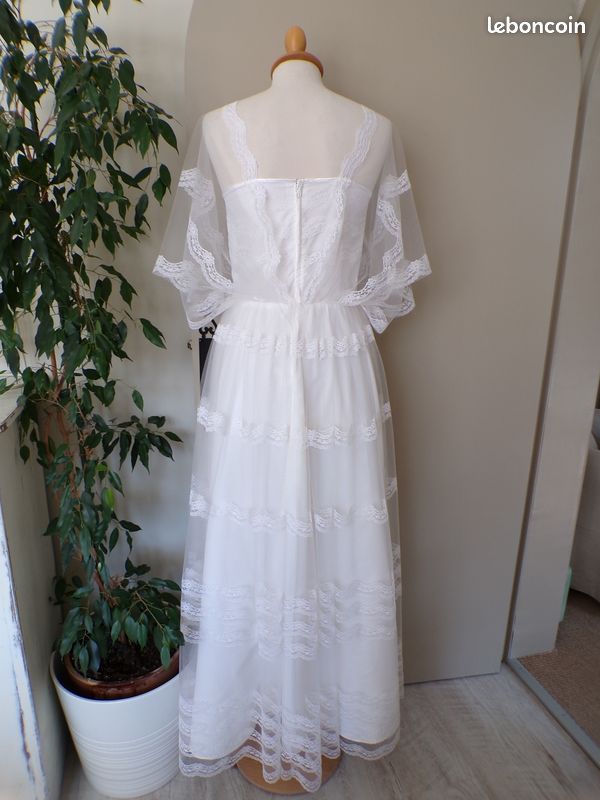 Robe de mariée dentelle années 70 (image 5)