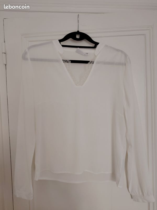 Blouse blanche à dentelle Vila T34 (image 3)