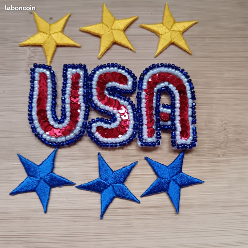 Lot Ecusson Finally Home Écusson Thermocollant | DRAPEAU DES ETATS UNIS AMÉRIQUE Appliques Anciennes