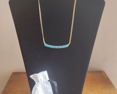 Collier Ras Du Cou Vintage Satellite - Bleu Turquoise, Cœur En émail, Bronze, Ancien Et Rare