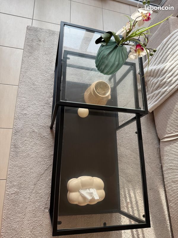 Table basse vitrée noire (image 2)