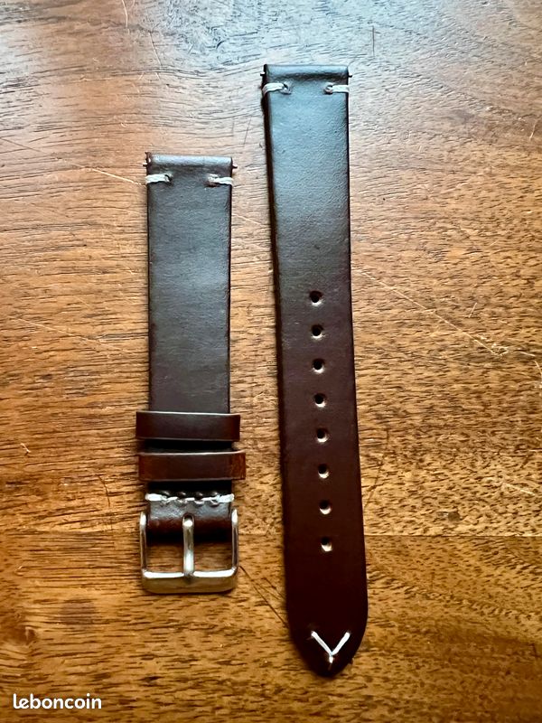 Bracelet De Montre En Cuir Marron 18mm, D'occasion, Pour Personnaliser Votre Montre