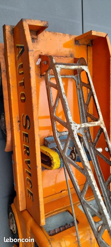Camion Joustra Auto Service Tole REF 466 – Modèle 1959/1962, Orange, Moulé Sous Pression
