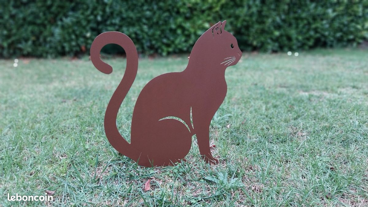 Chat acier décoration jardin (image 1)