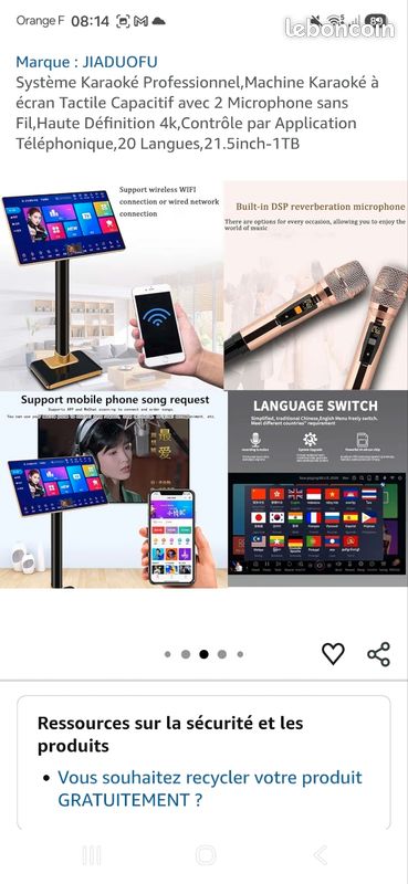 Système karaoké pro écran tactile 21.5 (image 9)