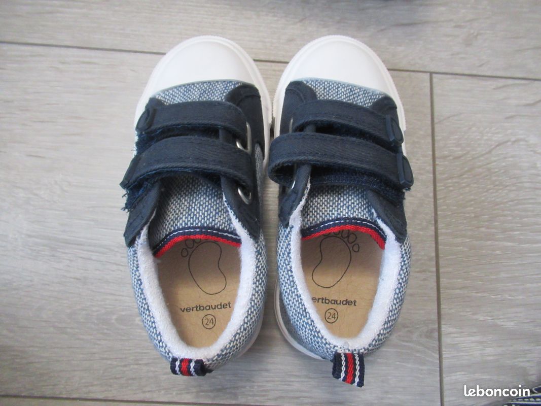 Toile Bleu Marine Chaussure Garcon Vertbaudet Baskets élastiquées