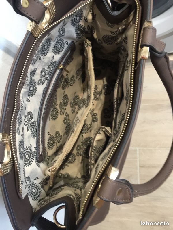 Sac à Main Eleganci Marron Glacé Cuir - Taille Large - Occasion Élégant