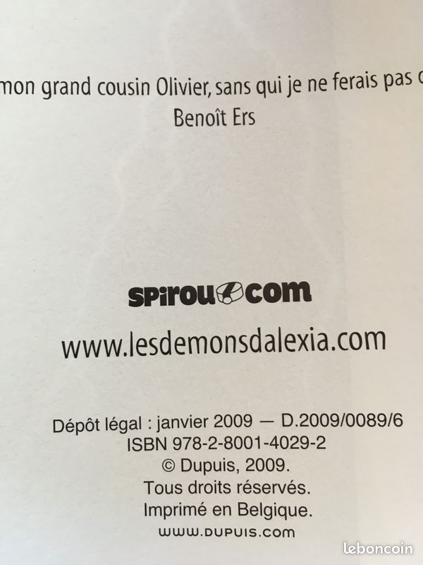 Bd "Les démons d'Alexia" T5 en EO 01/2009 état neuf (image 3)