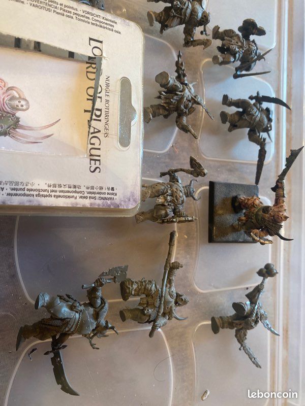 Ancienne Figurine Warhammer Porte-peste Nurgle - Démons Du Chaos - Games Workshop Peinte