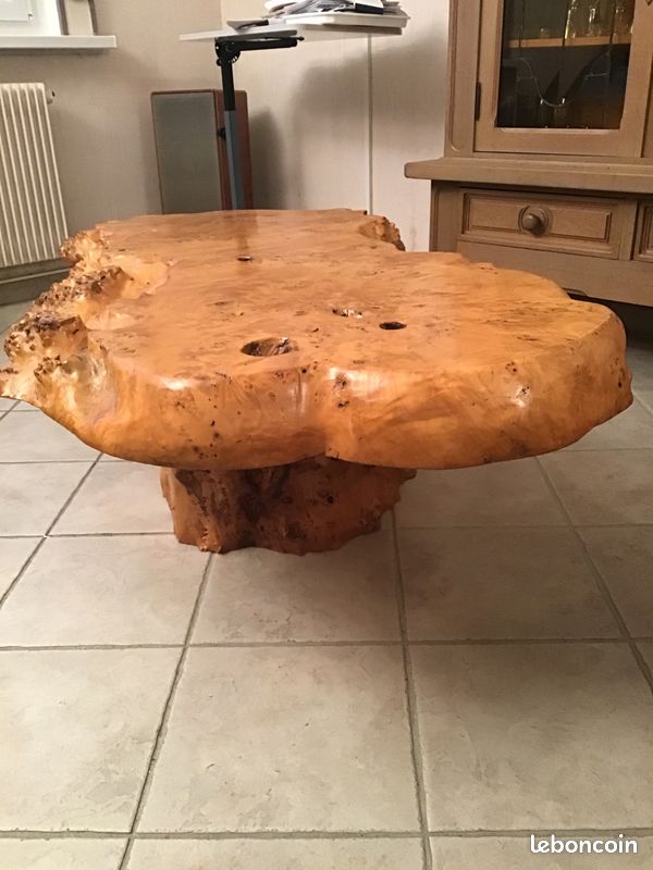 Table de salon orme massif (image 4)