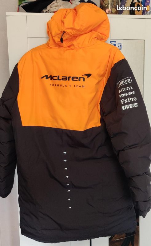 NEUF Unisex McLaren Official Teamwear Longline Padded Jacket