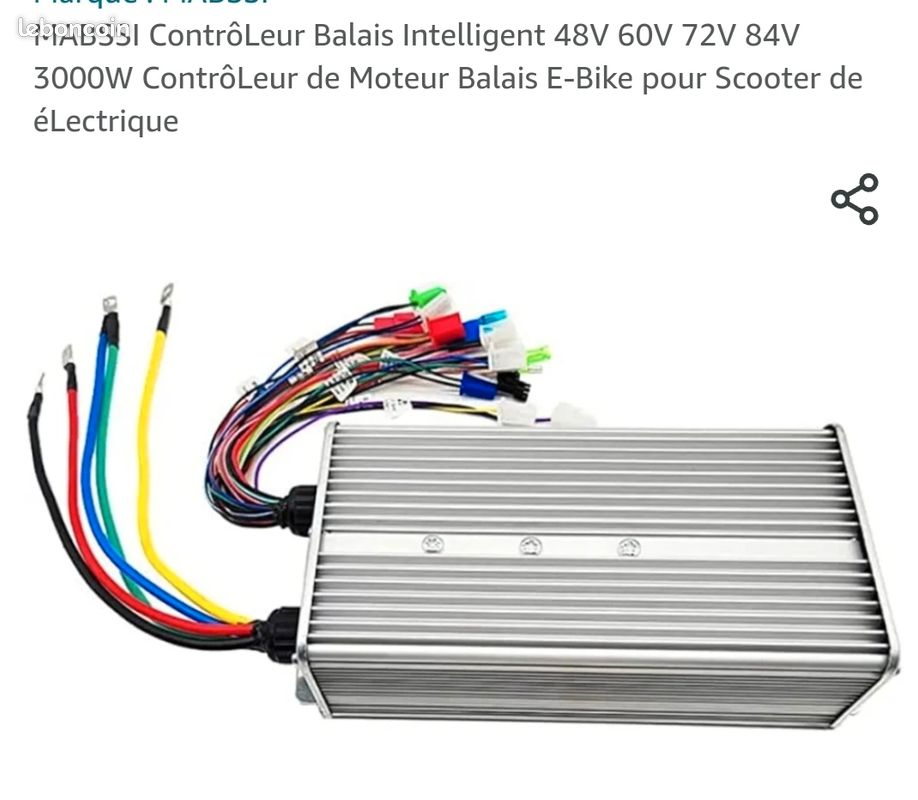 Kit de contrôleur de moteur à balais pour trottinette électrique 48 V 1 000 W + poignée d