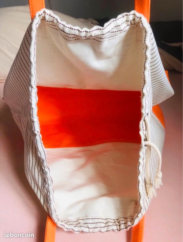Grand cabat sac de plage bourse orange Avène neuf (image 3)