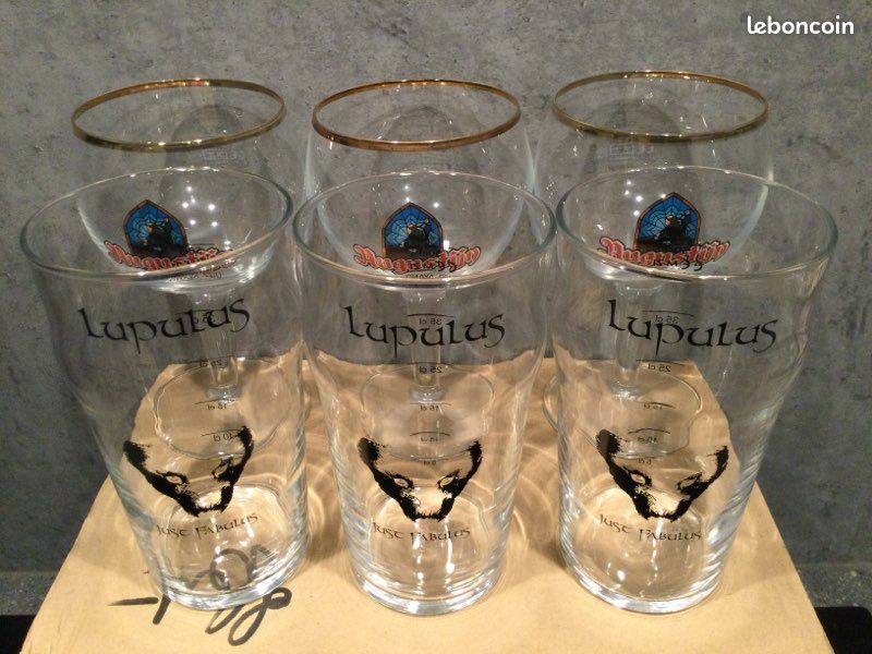 3 verres à bière Belge AUGUSTIJN de 33cl + 3 verres à bière LUPULUS de 50cl (image 9)