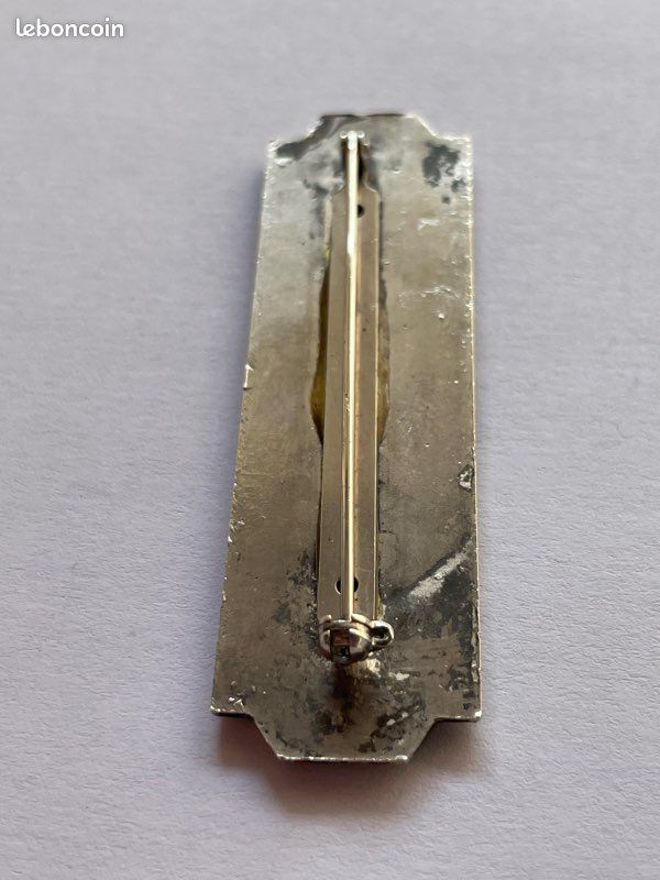 Broche Vintage NR En Métal Argenté Avec Strass - Style Art Déco - Taille XXL - Occasion