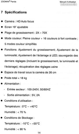 Téléagrandisseur Panda Zoomax HD - Agrandissement 70x - Loupe De Lecture électronique - Occasion