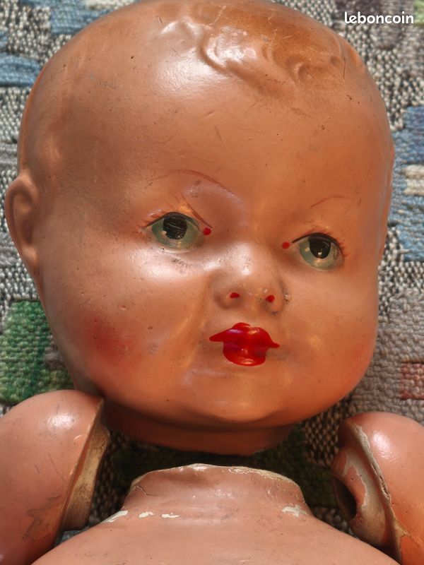 Ancien Corps De Bébé Marcheur - Bois Composition - Époque 1900 - France