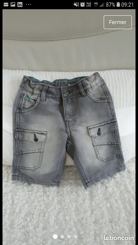 Bermuda short Vertbaudet 4 ans en jean (image 1)