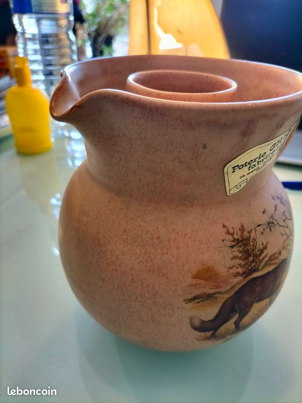 CRUCHE avec CYLINDRE en CÉRAMIQUE ÉMAILLÉE " POTERIE GHIO FABRICANT à VALLAURIS" (image 13)