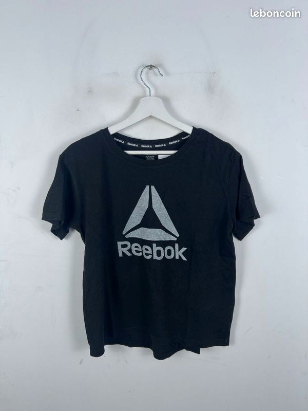 T-Shirt Femme Reebok Noir | Taille S | Très Bon État | MV120 (image 3)