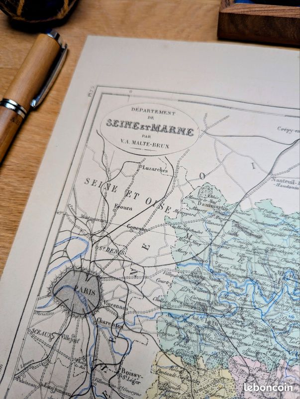 Carte de Seine-et-Marne, imprimée en 1883 (image 5)