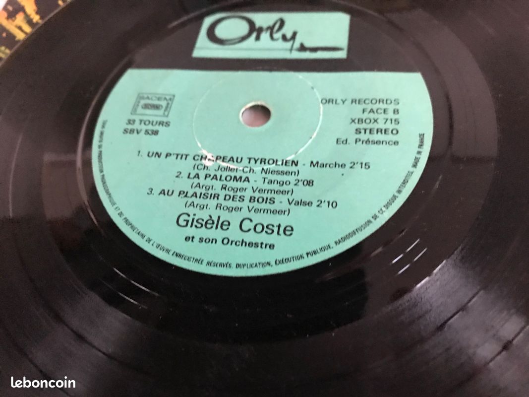 Disque 33 tours collection Dance With d'Orly Records (image 3)
