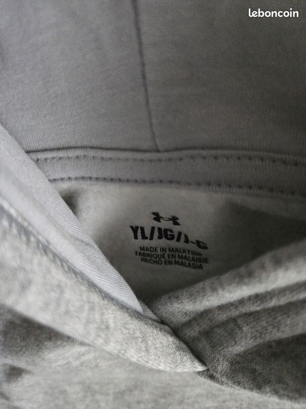 Sweat under armour neuf gris chiné- 12 ans- taille 159 à 160 cm (image 3)