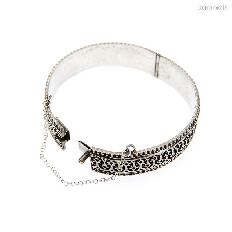 Bracelet jonc Touareg en Argent Motif Croix d'Agadez | Vintage Années 1970 à 1990 (image 11)