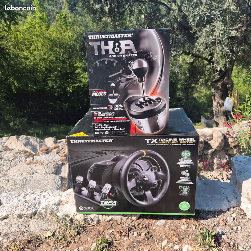 Thrustmaster TX Racing Wheel Leather Edition + Levier de vitesse Thrusmaster TH8A + Stand Oplite GT Pro (image 2)