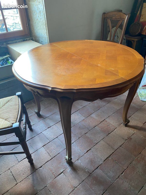 Table merisier avec chaise (image 1)