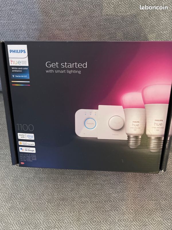 Philips Hue White & Color Ambiance GU10 - Pack de 3 Ampoules Connectées GU10 4.3W , Bluetooth, Contrôle Vocal avec Alexa, Google Assistant et Apple Homekit,16 millions de Couleurs,LuminositéRéglable (image 1)