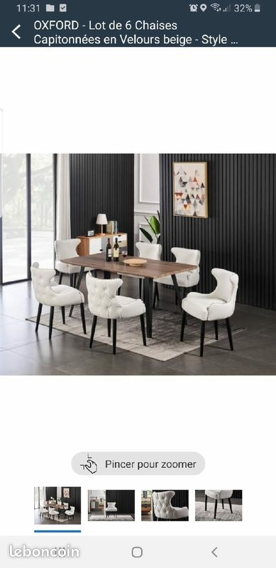 6 chaises capitonnée moderne (image 1)