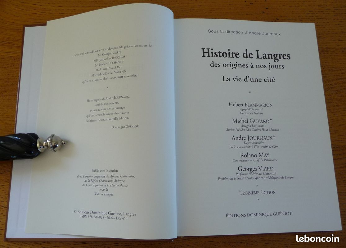 HISTOIRE DE LANGRES des Origines à nos Jours (La Vie d'une Cité) André Journaux - Hubert Flammarion - Michel Guyard - Roland May - Georges Viard (image 2)
