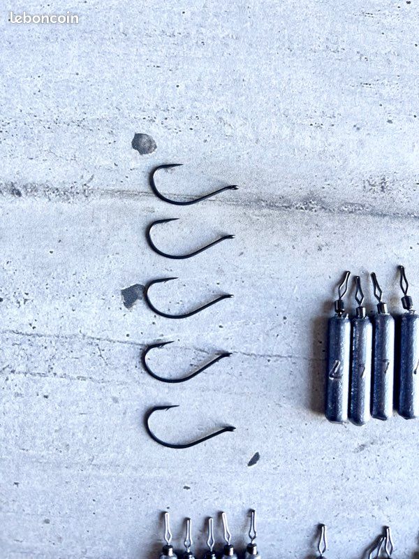 Lot de 15 plombs drop shot + 5 hameçons simple pêche leurre (image 5)