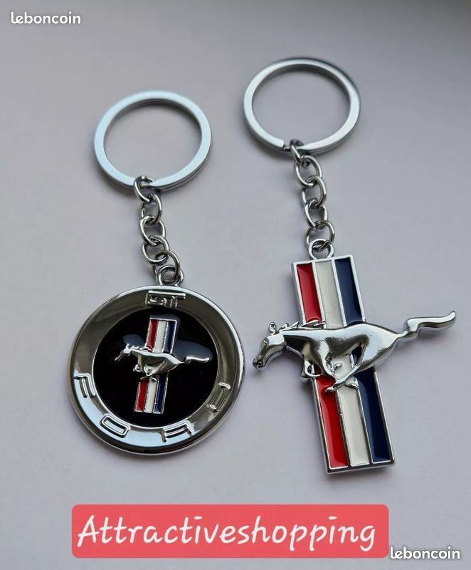 Porte clé Ford Mustang logo double face neuf sous blister