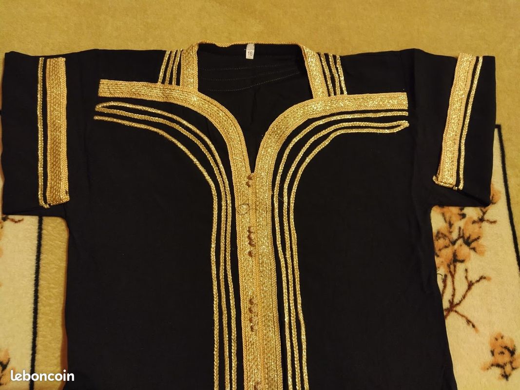 TENUE ORIENTALE NOIR et OR COTON FILLE 8 /10 ANS NEUVE (image 4)