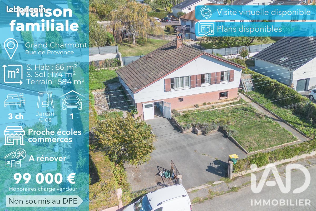 Maison 4 pièces 66 m² · à Grand-Charmont · 66 m² · 99 000 €