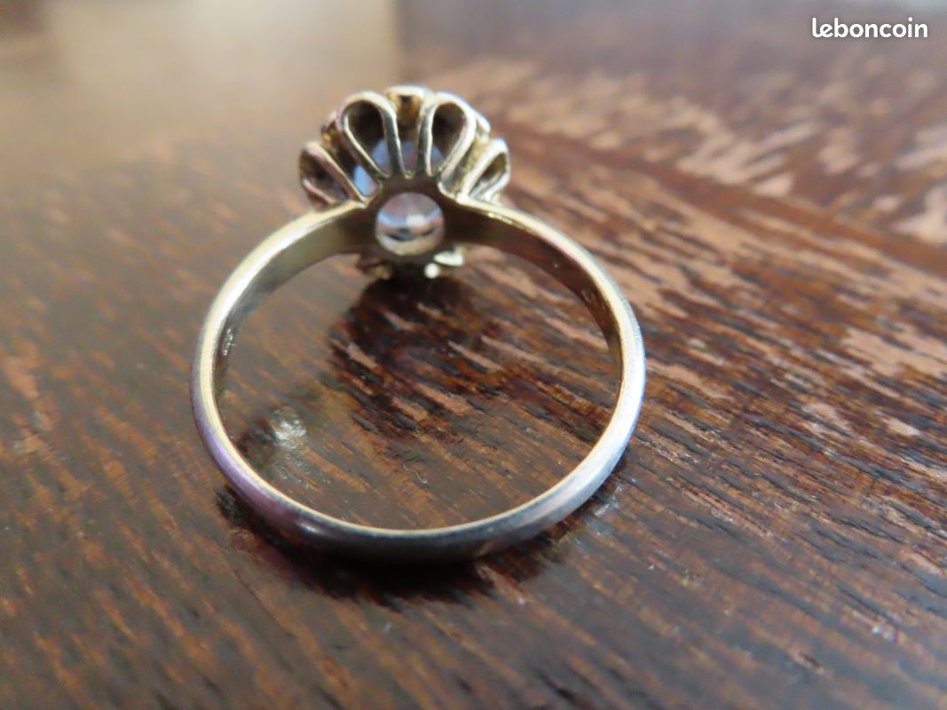 Bague Ancienne En Argent Massif 925 Et Vermeil - Travail Ajouré - Taille 56