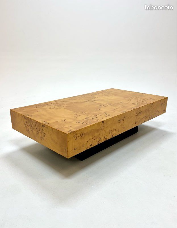 Table basse en loupe d’orme (image 1)