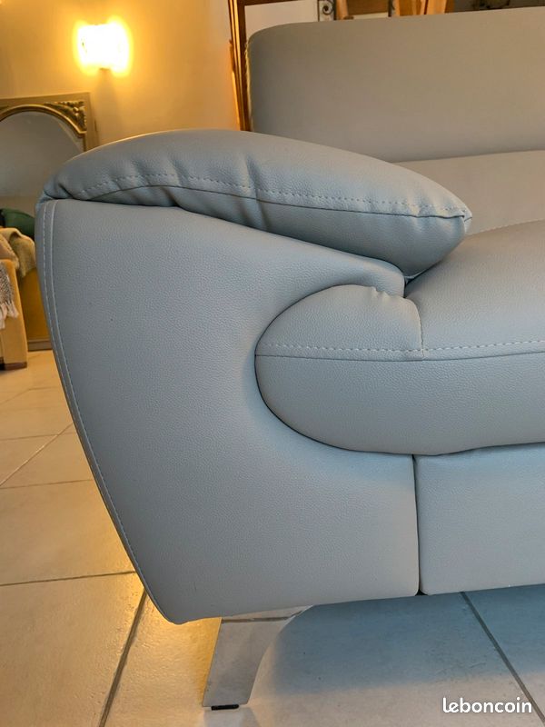 Canapé Cuir Beige Design (image 6)